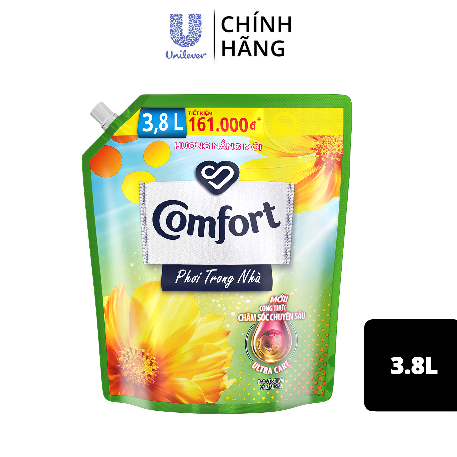 Nước xả làm mềm vải Comfort chăm sóc chuyên sâu phơi trong nhà Hương nắng mới