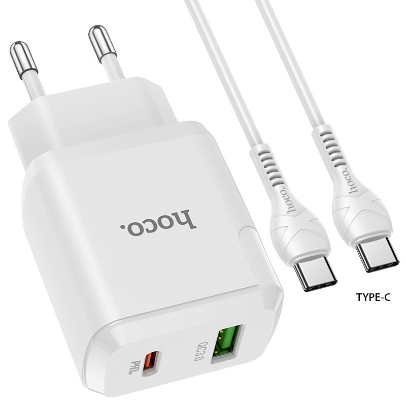 Củ sạc nhanh Hoco N5 cho android,iphone - chất liệu PC chống cháy - Phích cắm EU - Hàng chính hãng