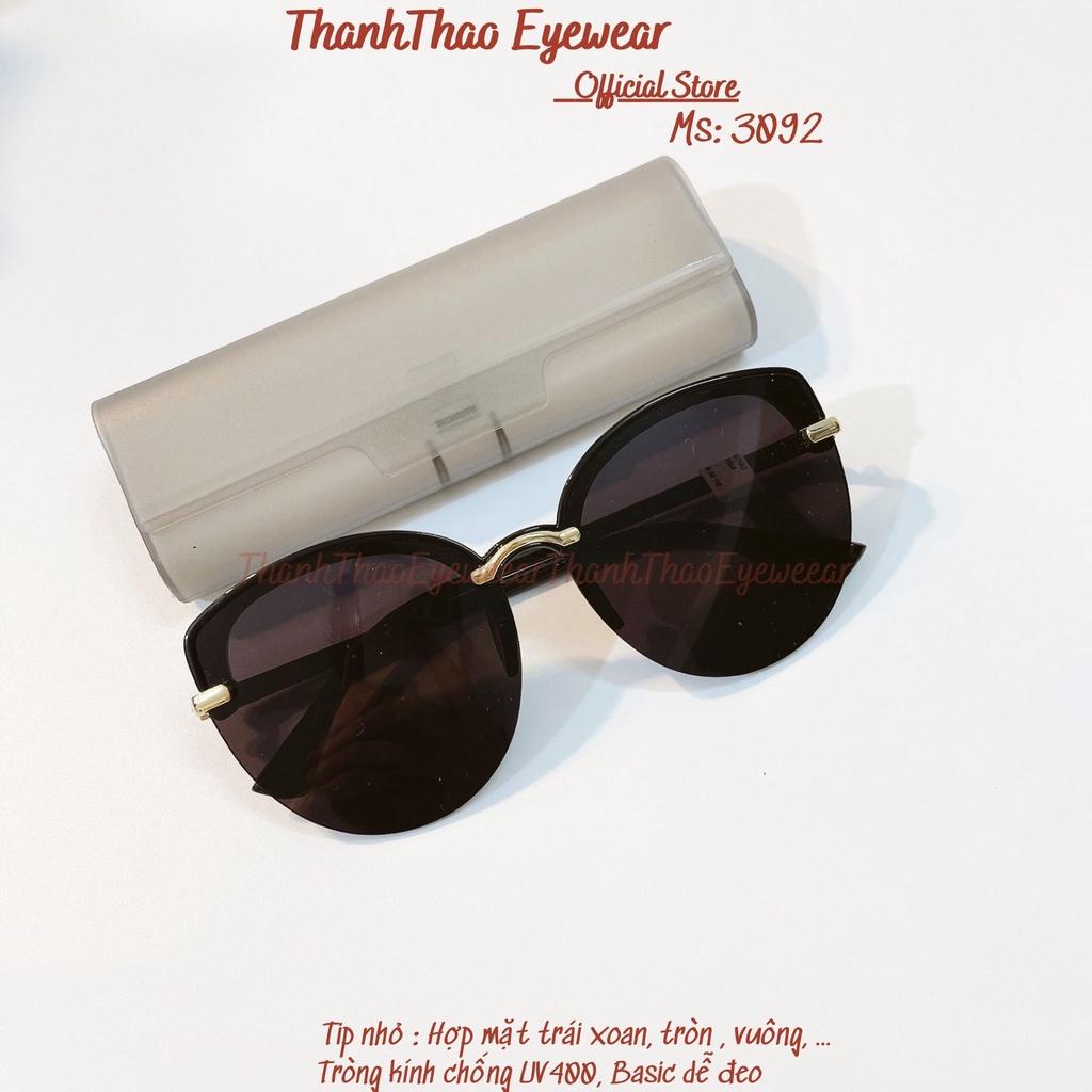 Kính Mát Tròn Nửa Viền Nữ Chống Tia UV Kính Râm 3092 Thời Trang Nhiều Màu Cao Cấp - ThanhThao Eyewear