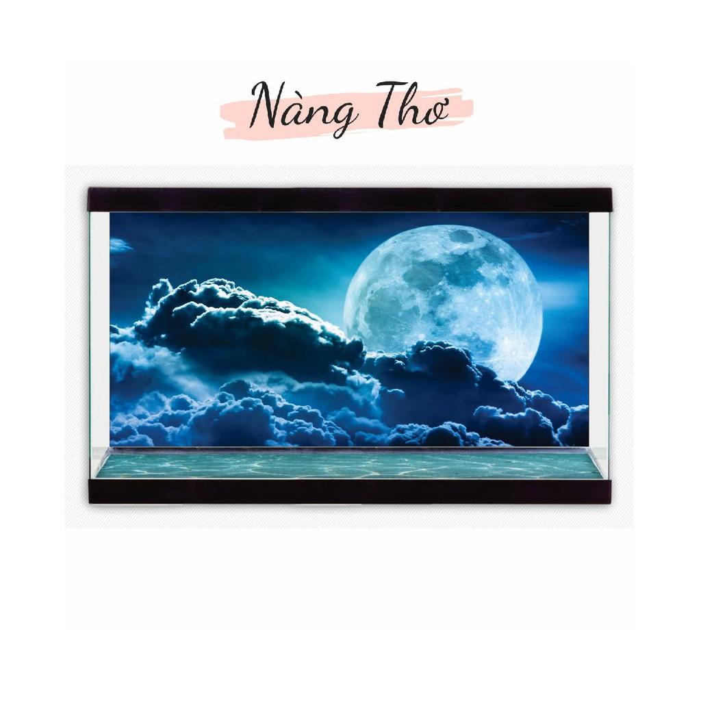 TRANH MẶT TRĂNG 3D DÁN HỒ CÁ NEW MOON_DECAL VIP