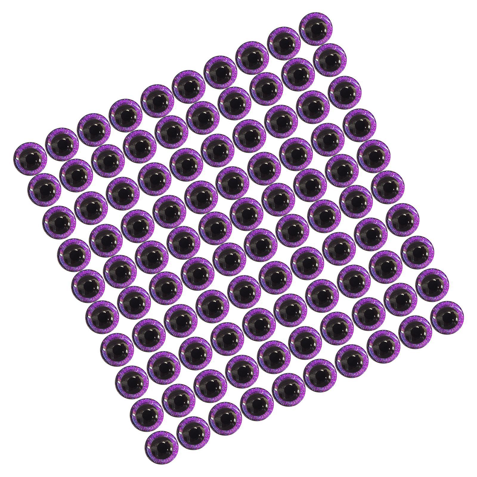 100x Safety Eyes 3D Glitter Toy for Stuffed Doll Plush Toy Making