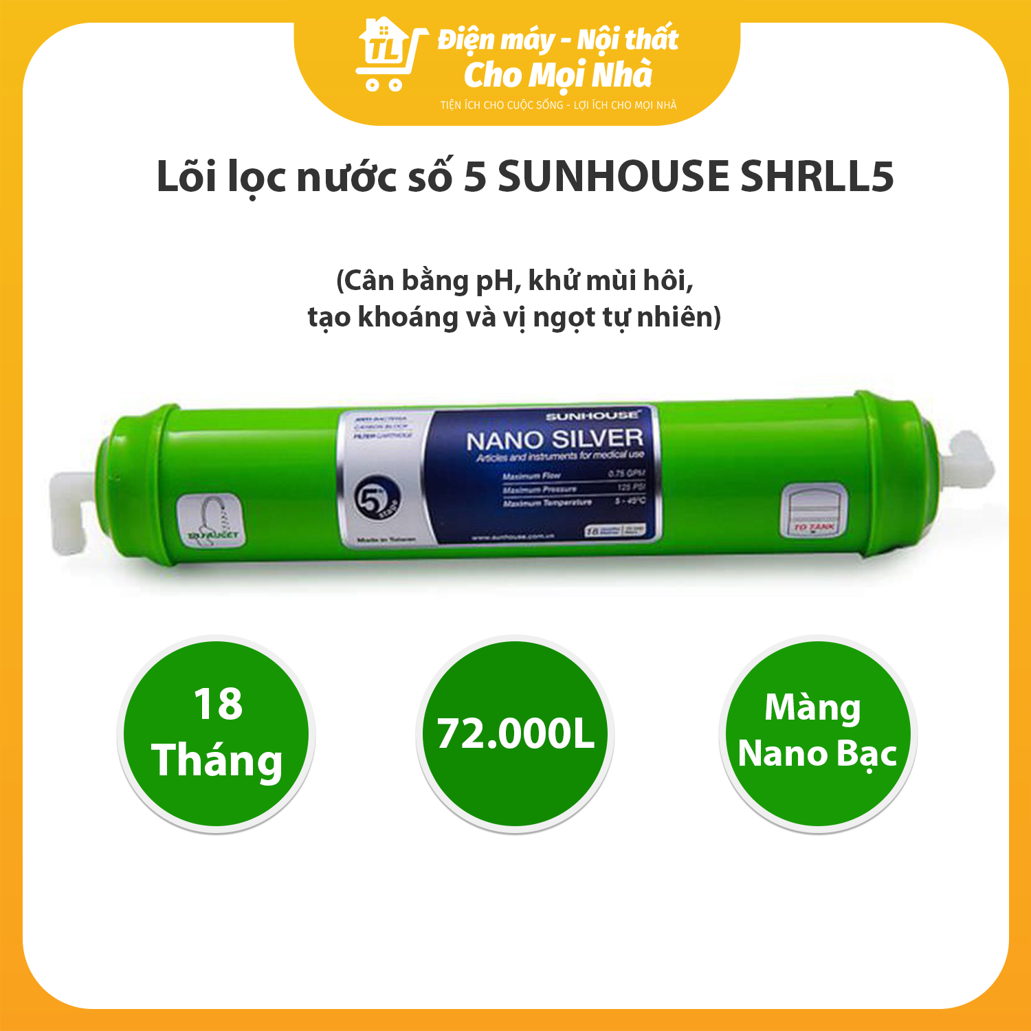 Lõi Lọc Nước Sunhouse Số 5 SHRLL5 - Hàng chính hãng