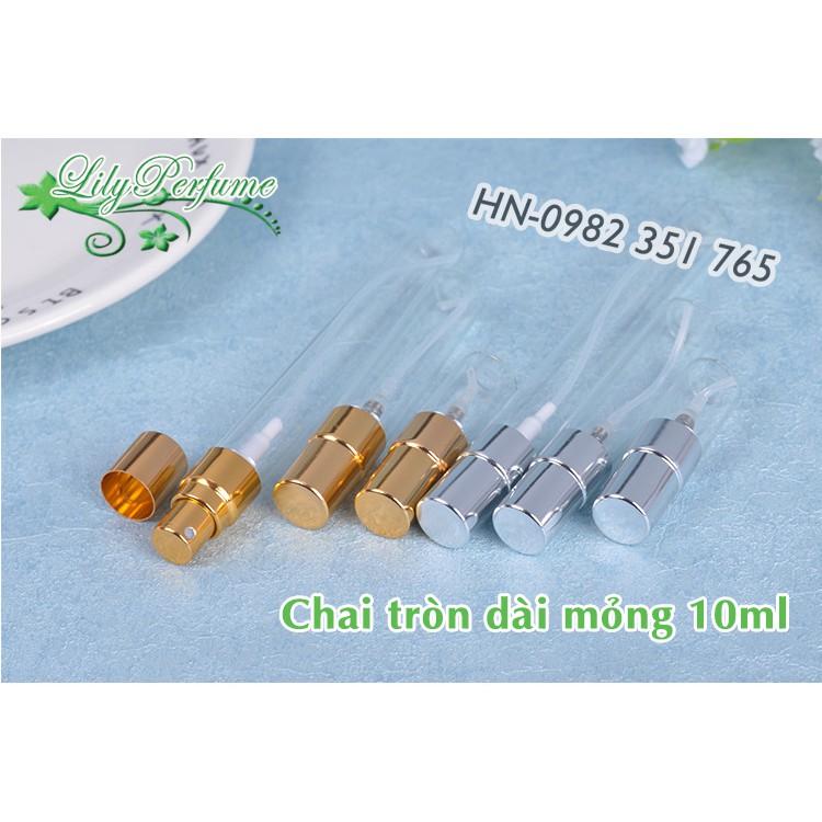 Lọ đựngnước hoa tròn cao mỏng 10ml