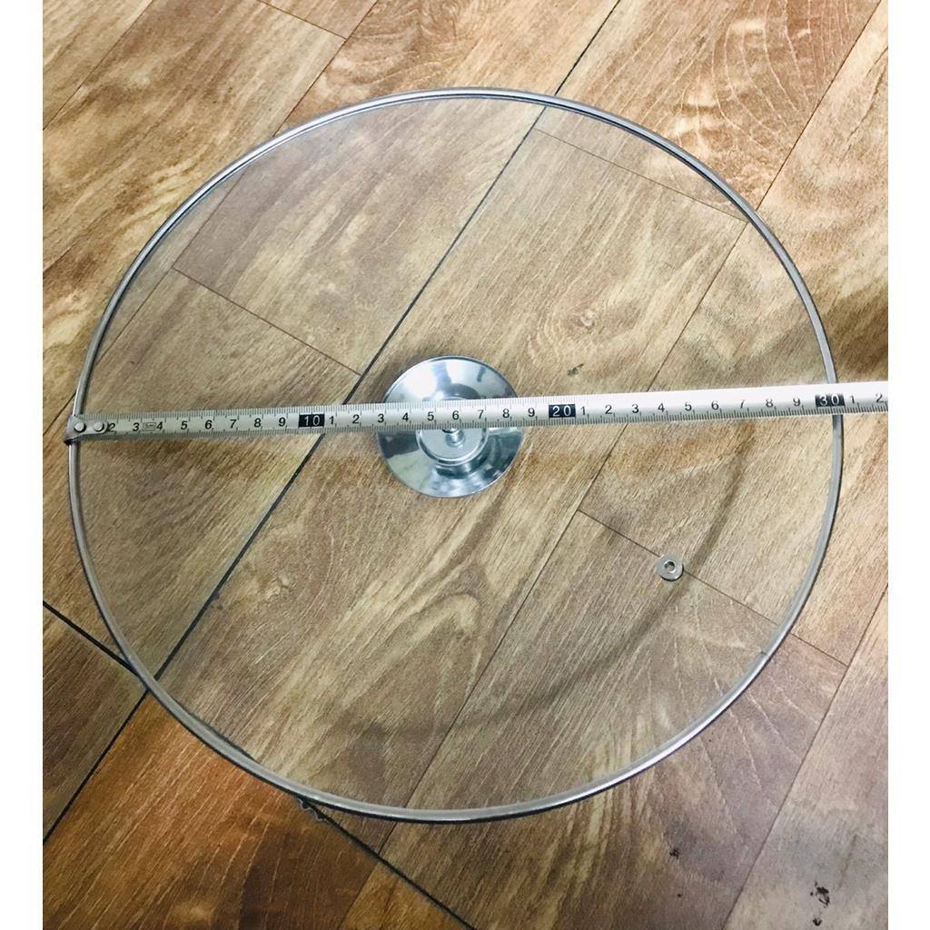 Nắp vung kính cường lực viền inox size 28.5 và 30.5cm