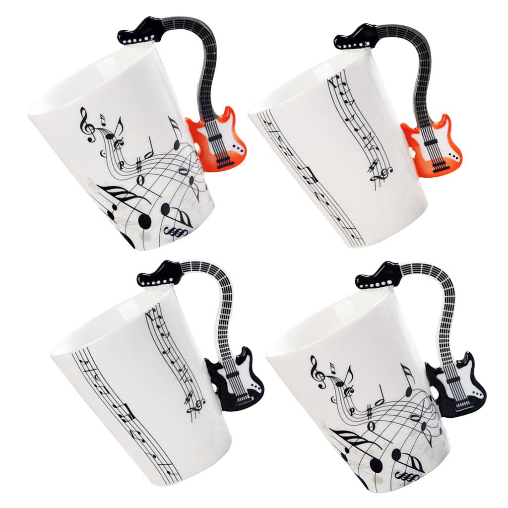 Musical Guitar Mug Drink Tea Milk Coffee Mug Ceramic Cup Black Freedom