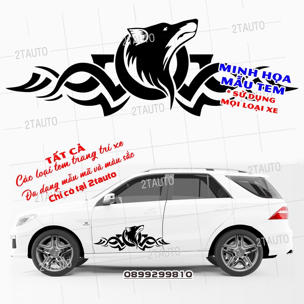 Tem decal sticker dán xe HÌNH CHÓ SÓI nhiều kích thước, chống thấm nước, logo CON SÓI WOLF dán trang trí xe hơi - MẪU 5