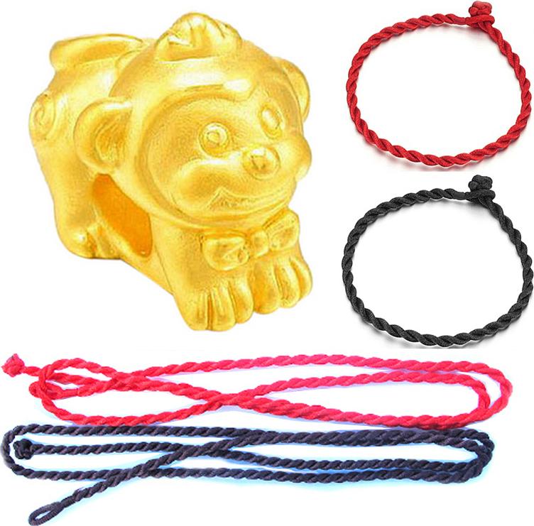 Bộ Vòng Tay Tuổi Thân Bạc Mạ Vàng Tặng Kèm 2 Dây Đeo Cổ