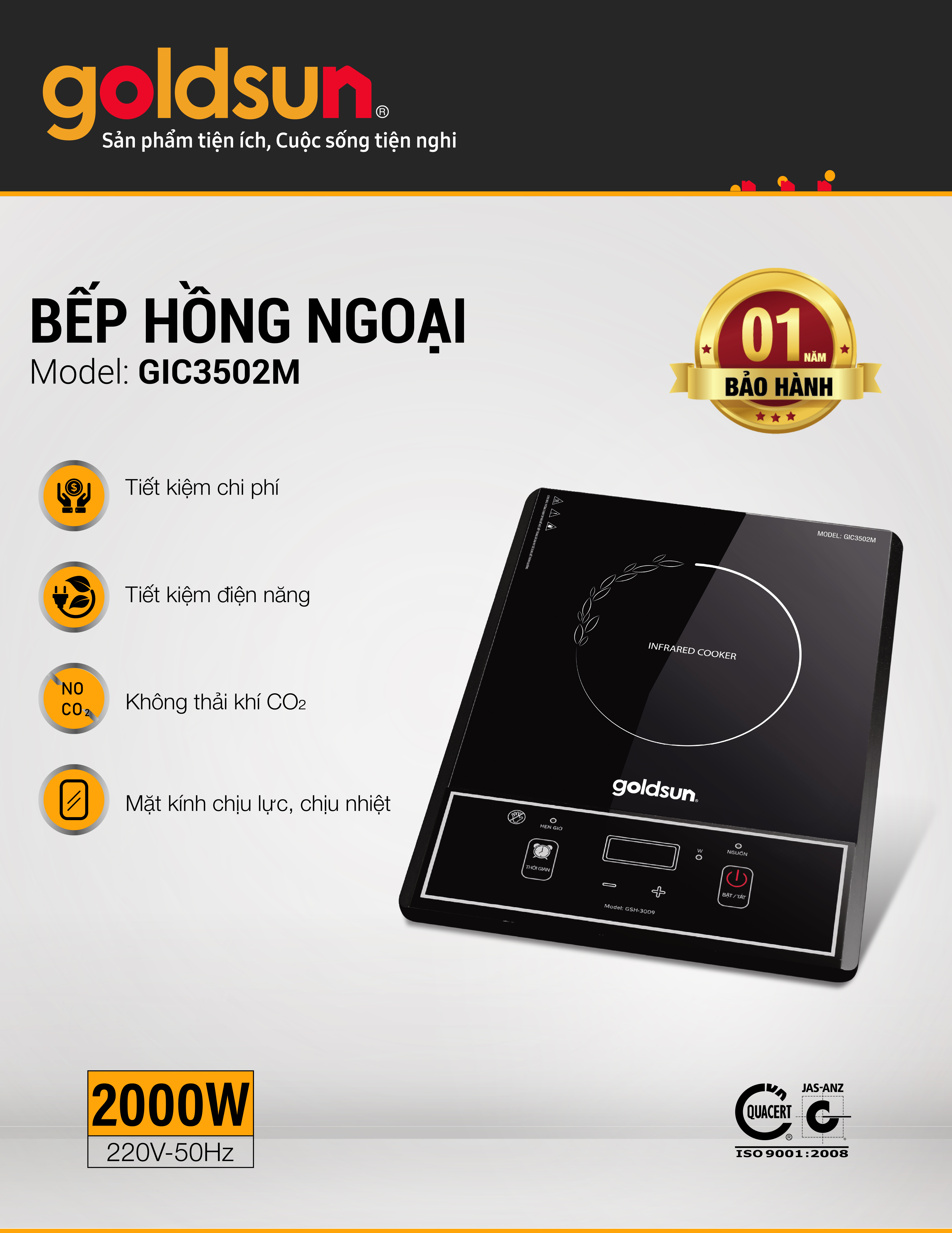 Bếp hồng ngoại GIC3502M hàng chính hãng