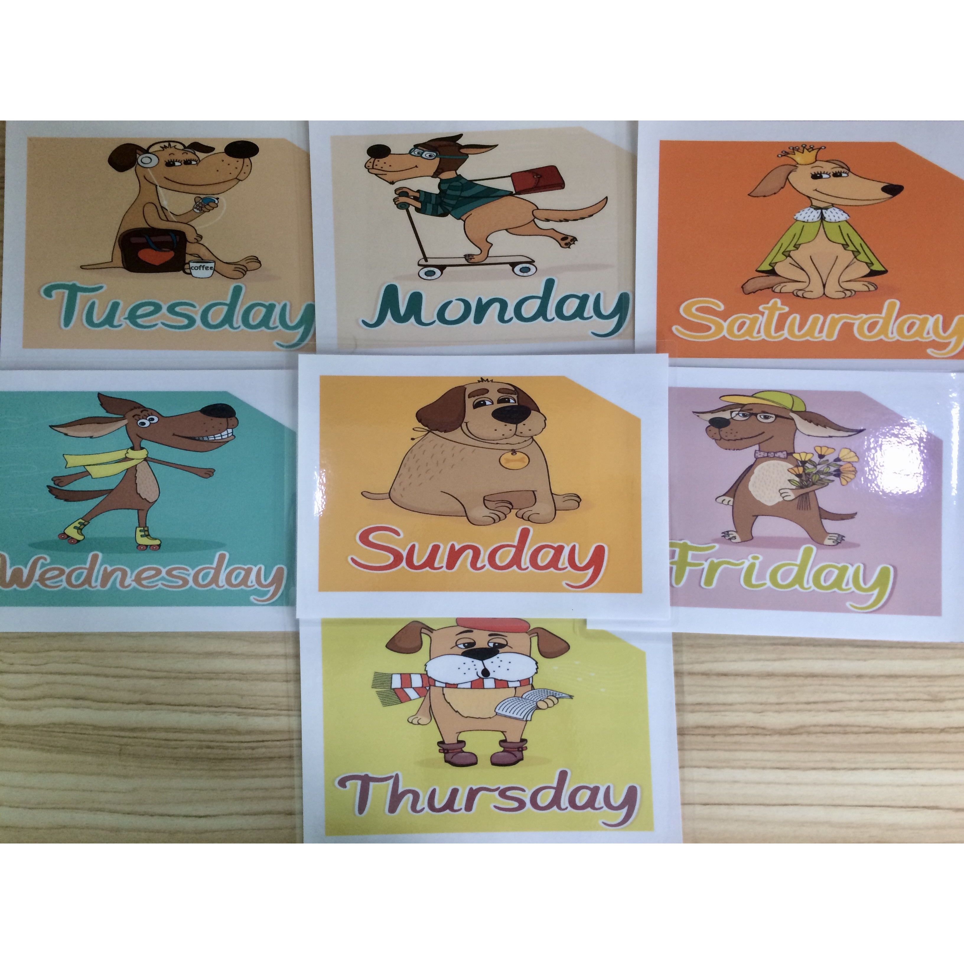 Days of the week Flashcards - Thẻ học tiếng Anh chủ đề các ngày trong tuần - 7 cards