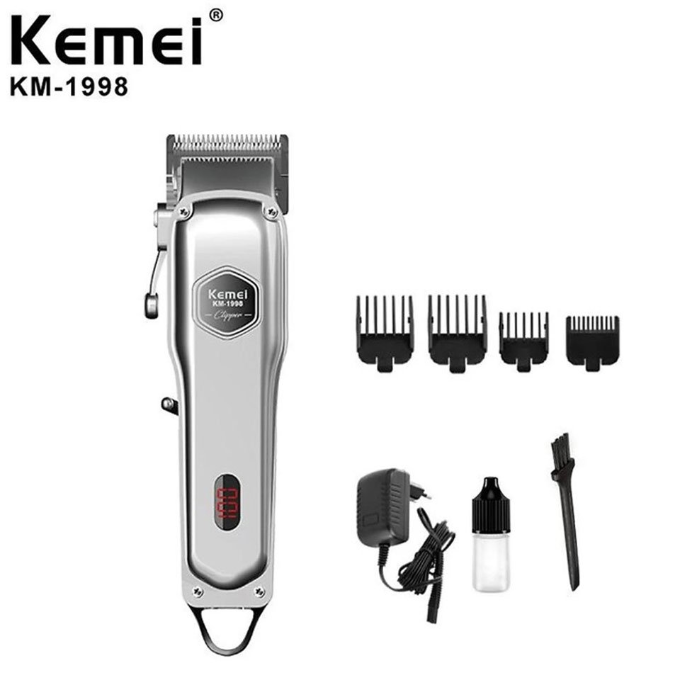 Tông đơ cắt tóc Kemei KM-1998 công suất mạnh có màn hình LED hiển thị pin tiện lợi, dùng để fade tóc, tattoo cạo trắng thích hợp sử dụng salon tóc, barber shop