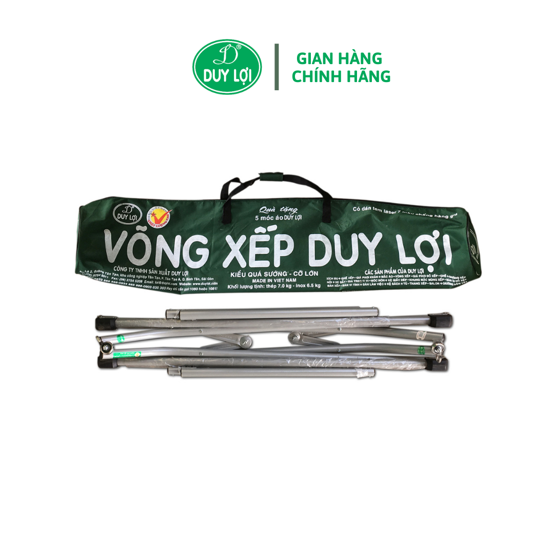 KHUNG VÕNG XẾP DUY LỢI THÉP - CỠ NHỎ - TẶNG 10 MÓC ÁO KÉP NHỰA CAO CẤP DUY LỢI