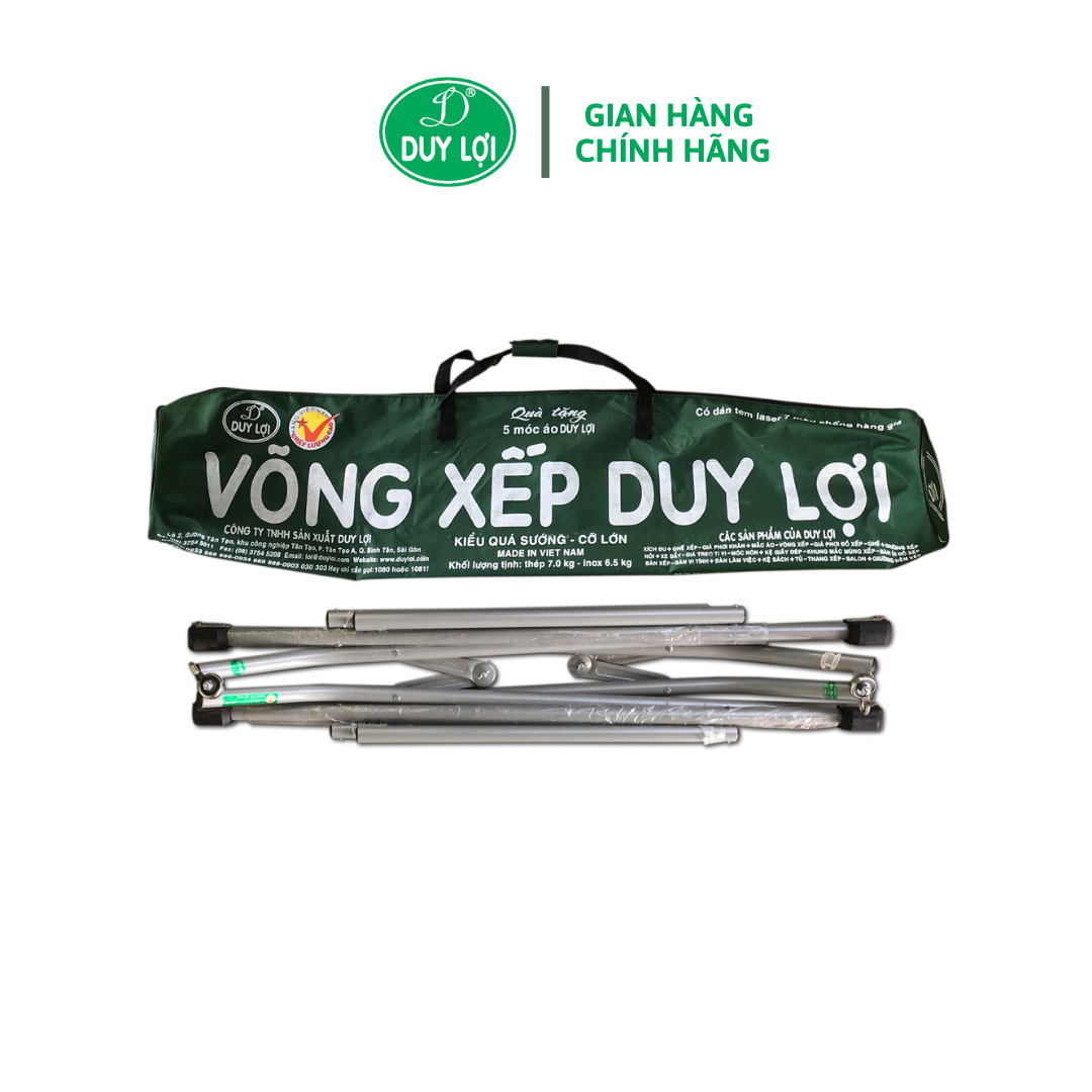 KHUNG VÕNG XẾP DUY LỢI THÉP - CỠ NHỎ (KHÔNG BAO GỒM VÕNG LƯỚI) - TẶNG 10 MÓC ÁO KÉP NHỰA CAO CẤP DUY LỢI