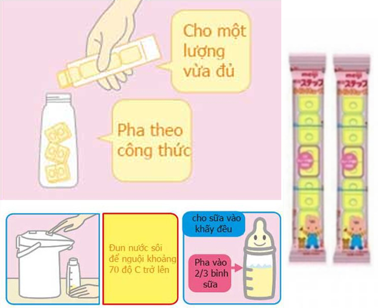 Sữa cho trẻ sơ sinh từ 0-1 tuổi Meiji Nhật giúp phát triển cân đối chiều cao, cân nặng, trí não (dạng thanh)- QuaTangMe Extaste