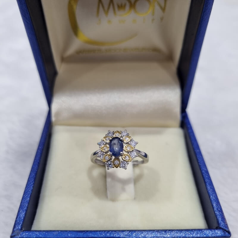 Nhẫn Đính Đá Sapphire thiên nhiên Free Size (N0502) - MOON Jewelry