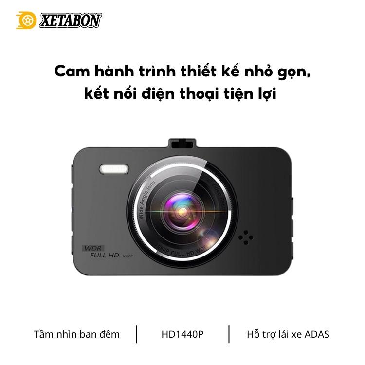 Camera hành trình ô tô W4 XETABON Full HD 1440p camera 2 chiều góc quay rộng, ghi hình kép .Bảo hành 12 tháng