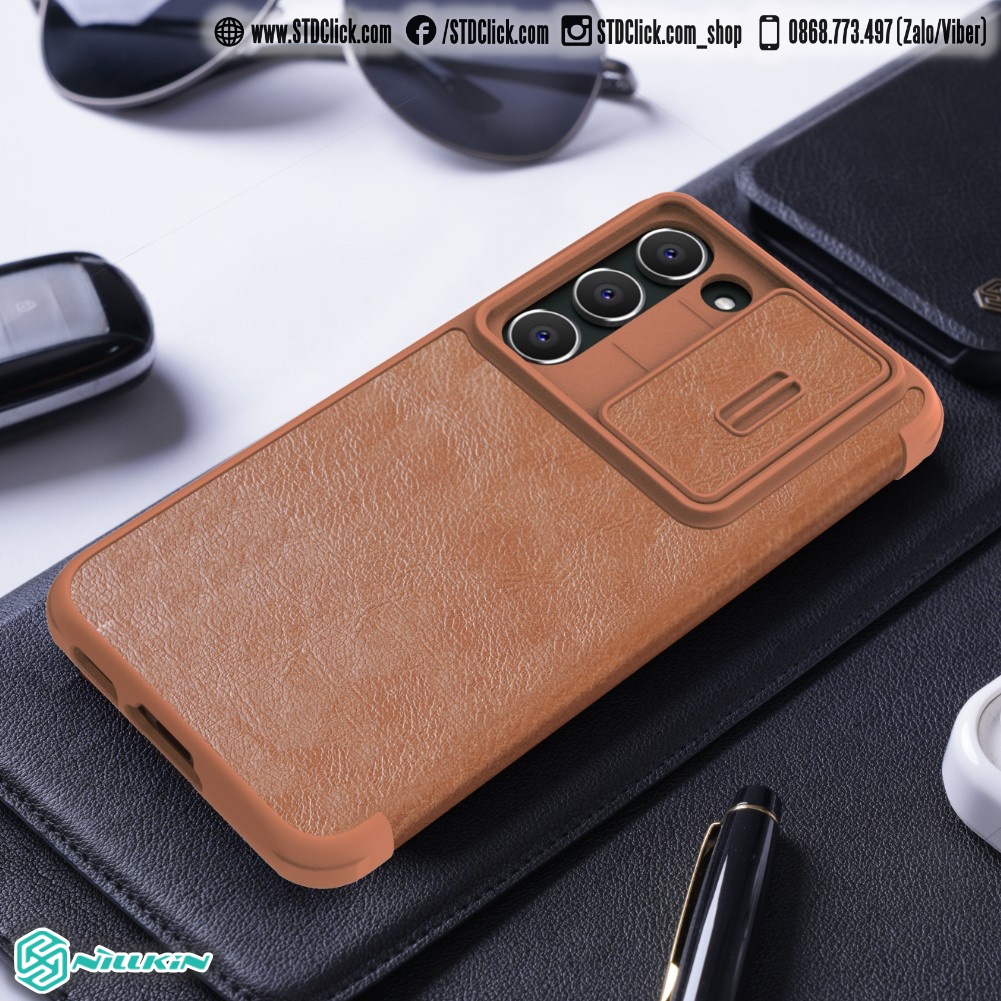 BAO DA DÀNH CHO ĐIỆN THOẠI SAMSUNG GALAXY S23 PLUS 5G NILLKIN QIN PRO BẢO VỆ CAMERA