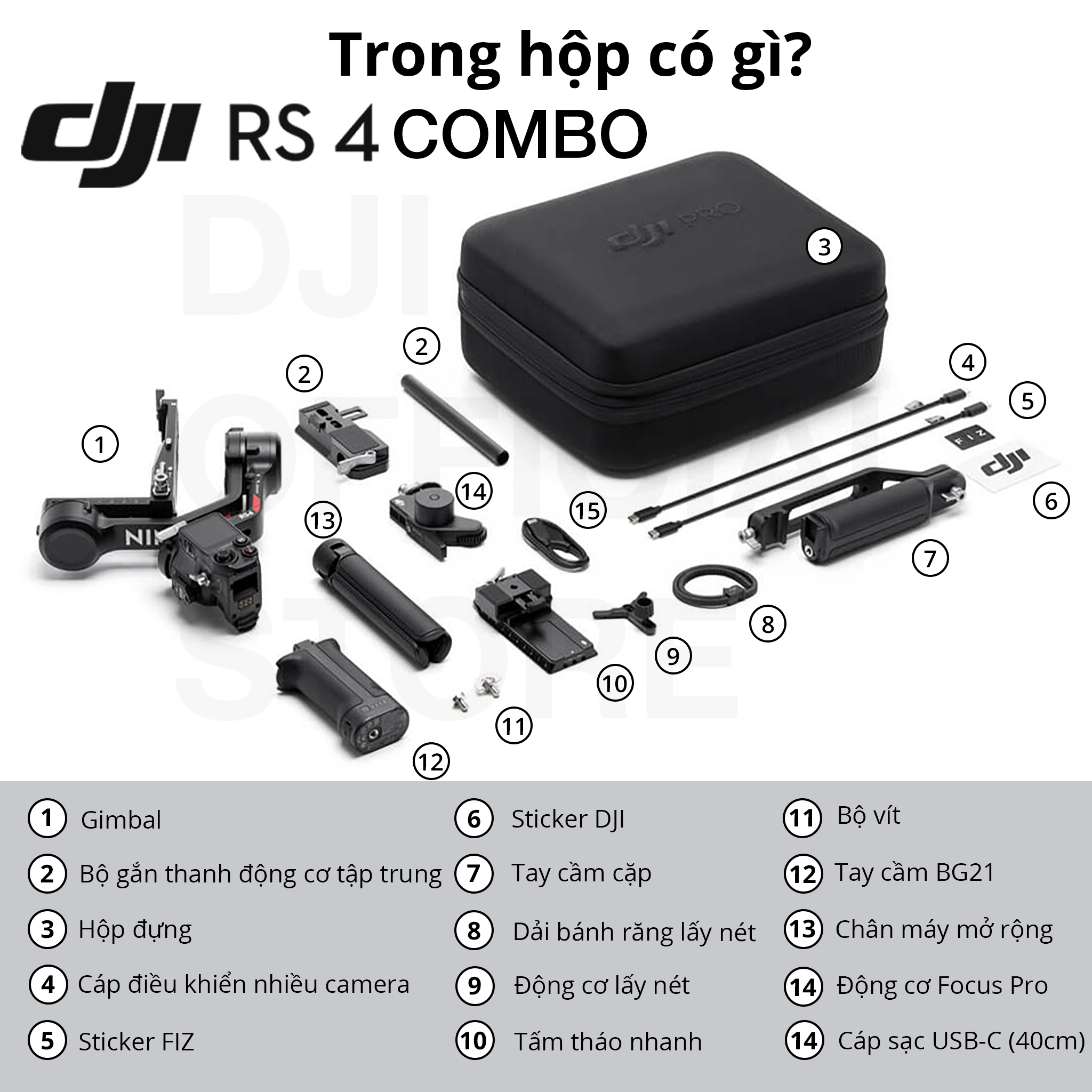 Gimbal máy ảnh DJI RS 4 chống rung cho camera DSLR và Mirrorless tải trọng đến 3kg, quay dọc linh hoạt (DJI RS 4) - Hàng chính hãng