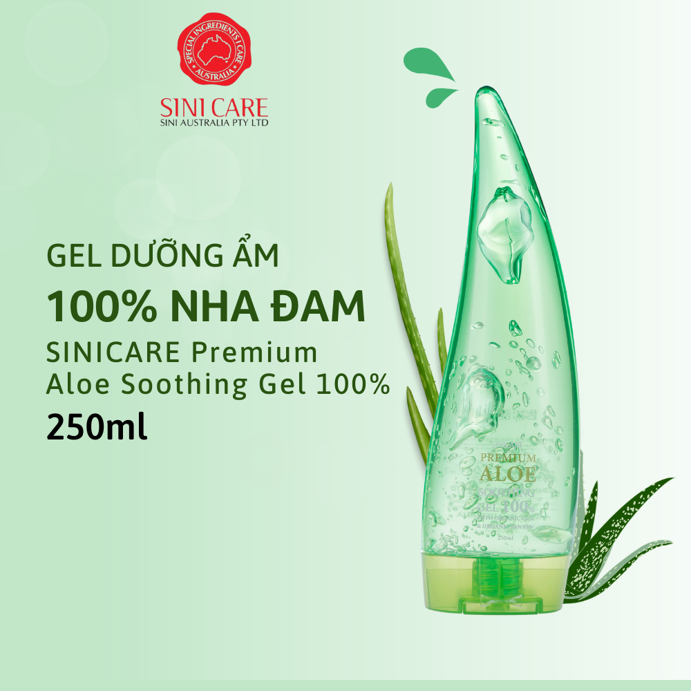 Gel dưỡng ẩm, làm dịu da SINICARE Premium Aloe Soothing Gel 100% 250ml