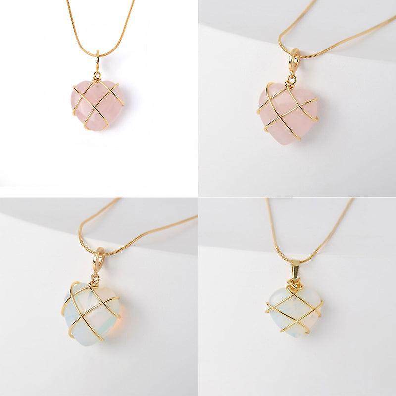 2pcs trái tim mặt dây chuyền trang sức dễ thương sinh ra bằng đá cổ áo cổ áo vòng cổ lâu đài kim cương