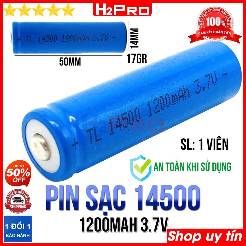 Pin sạc 14500 H2Pro 3.7V 1200mah cao cấp (1 viên), pin sạc 14500 xịn-an toàn khi sử dụng