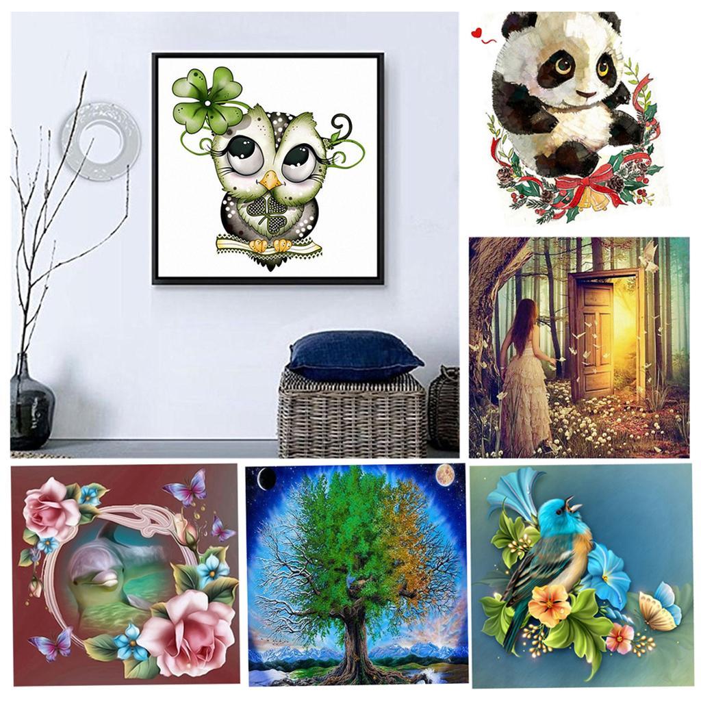 5D Diamond Painting Embroidery Animals Cross Stitch Kit Home Art Decor + Tools accessories