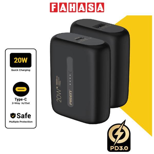 Sạc Dự Phòng Pisen Quick - Power Tiny 20W 10000mAh - Pisen TS-D304 - Màu Đen