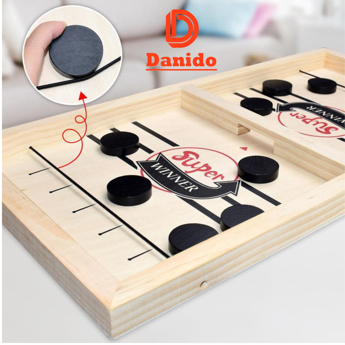 Bộ cờ D Danido búng bàn đấu gỗ Ice Hockey Cao Cấp - Foosball Winner, Sling Puck - Boardgame