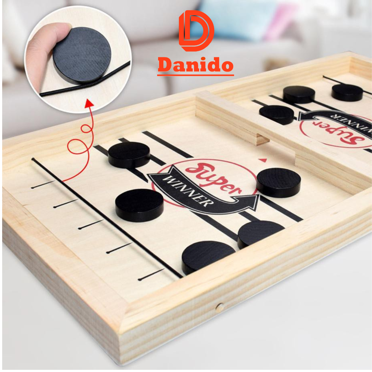 Bộ cờ búng bàn đấu gỗ Ice Hockey Cao Cấp - Foosball Winner, Sling Puck - Boardgame cờ búng chính hãng D Danido