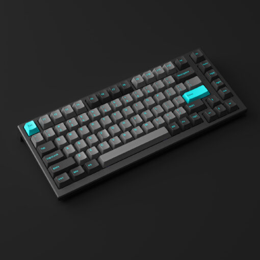 Bàn phím cơ có dây Akko MonsGeek MG75 Black &amp; Cyan (White LED / AKKO switch v3) - Hàng chính hãng