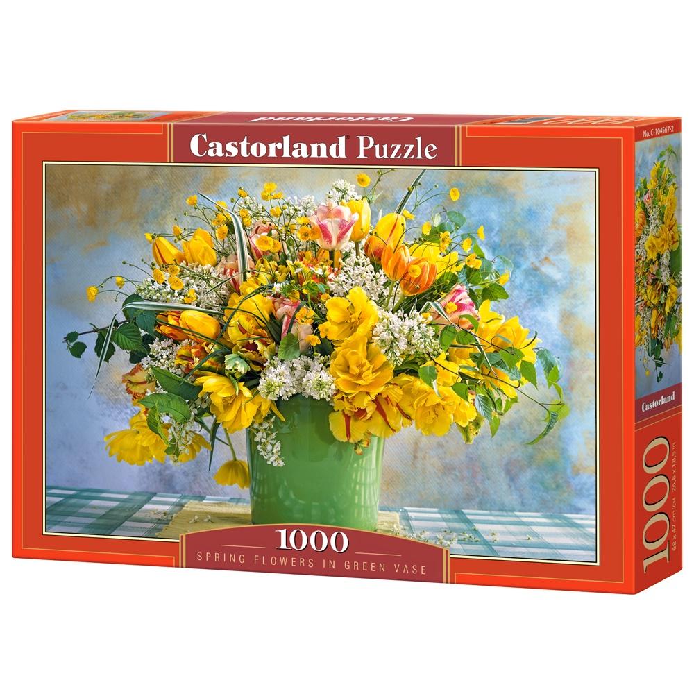 Xếp hình puzzle hoa mùa xuân với chậu xanh 1000 mảnh CASTORLAND C-104567