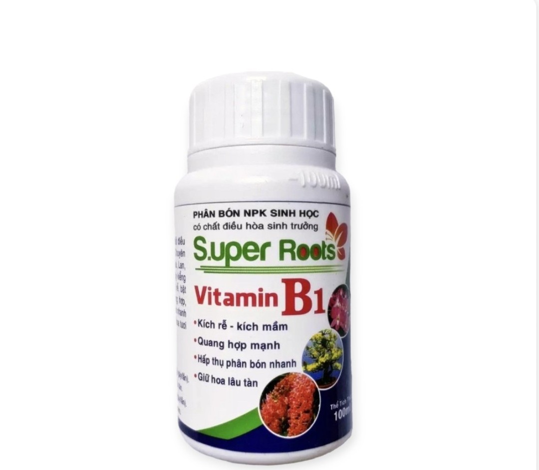 Phân Bón NPK Sinh Học Chuyên Kích Rễ Có Chất Điều Hòa Sinh Trưởng Super Roots Vitamin B1 100ml, thuốc kích rễ
