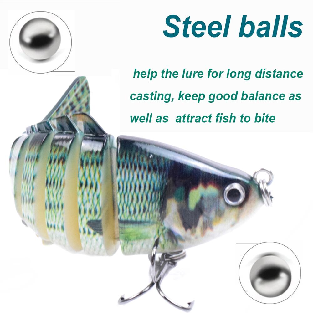 Mồi câu cá cứng nhân tạo 3D Lure VIB với thiết kế 7 đoạn chất liệu ABS bền.
