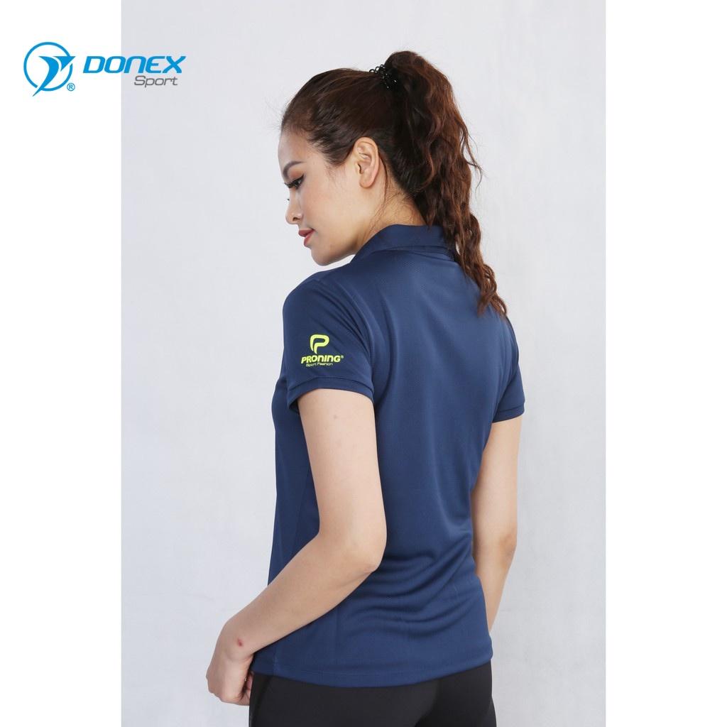 Áo Thể Thao Nữ Có Cổ DONEXPRO Form Regular-fit, Tôn Dáng Khỏe Khoắn, In Logo Phần Tay Áo AC-3348