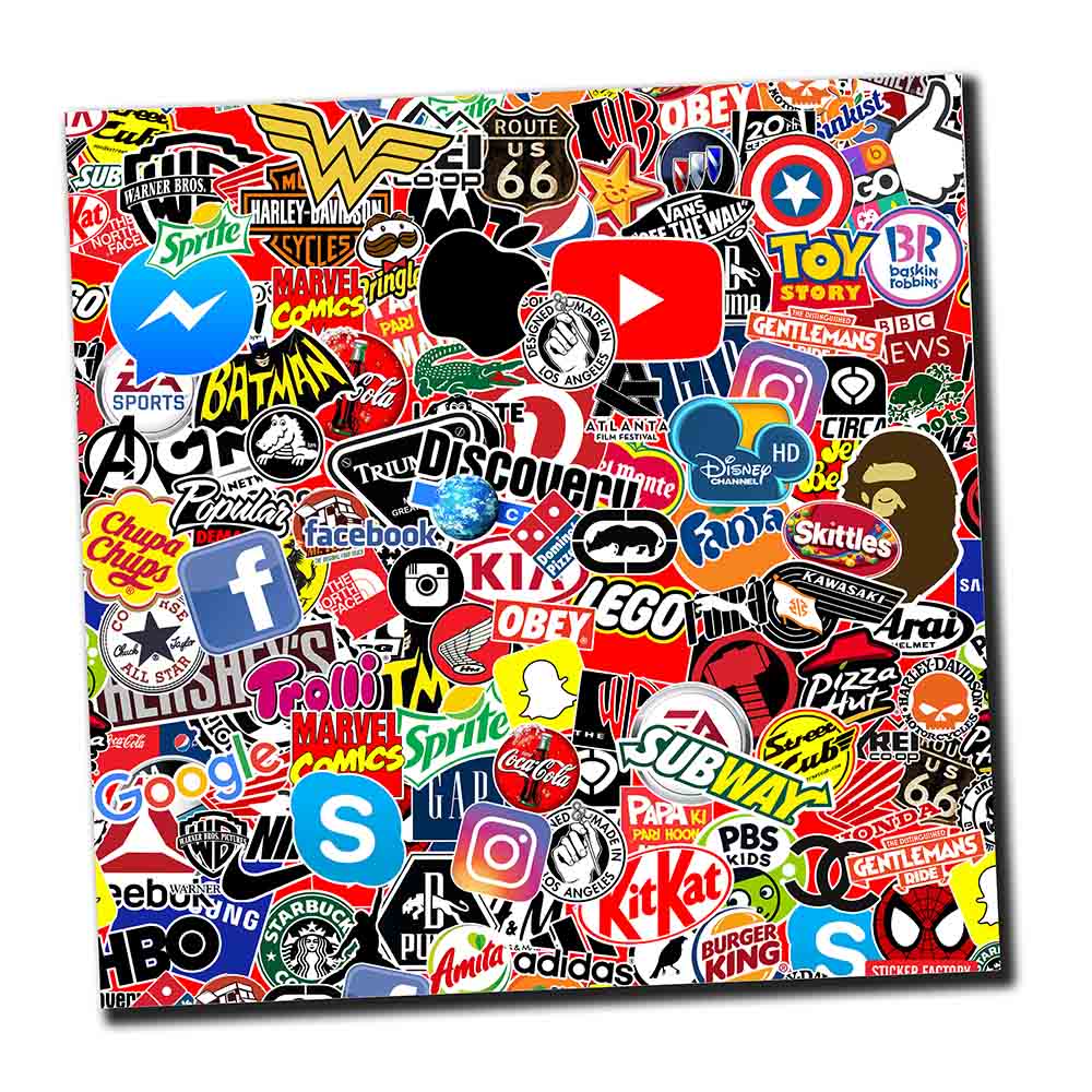 Logo - Sticker bomber hình dán nguyên tấm 50x50cm