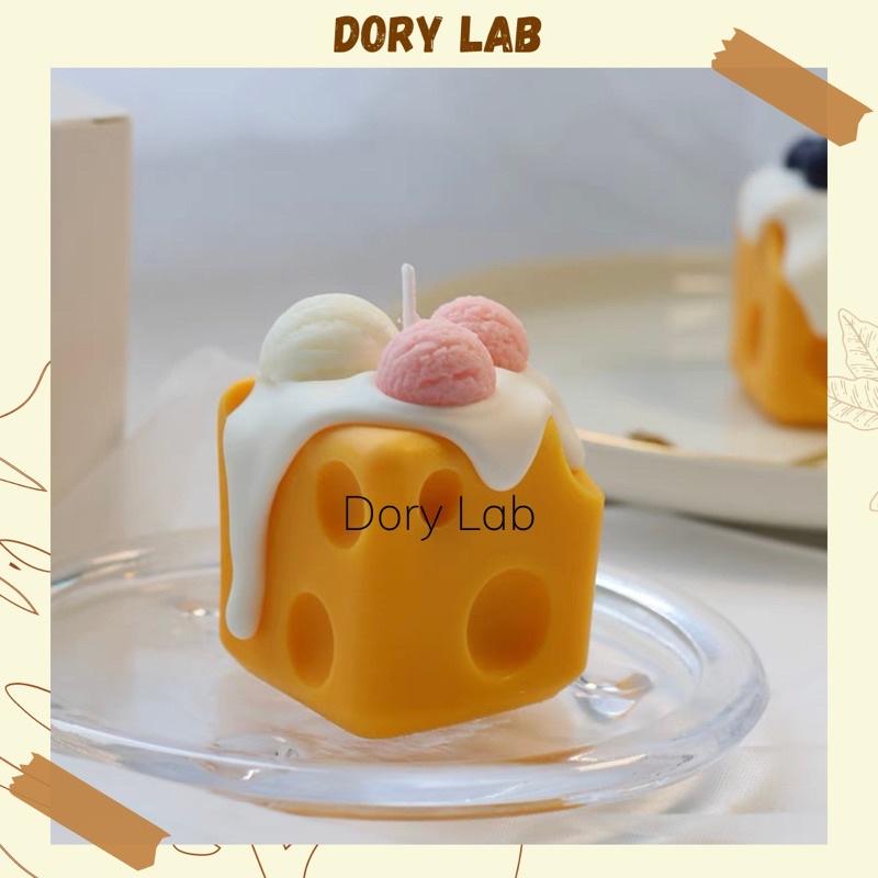 Nến Thơm Phô Mai Vuông Phủ Kem Mix Topping Handmade Không Khói - Dory Lab