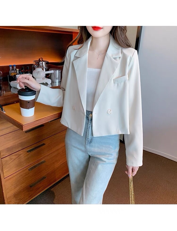 Áo blazer nữ dáng croptop dài tay Áo vest công sở nữ mùa đông dáng ngắn chất liệu tuyết mưa 2 lớp sang trọng thanh lịch