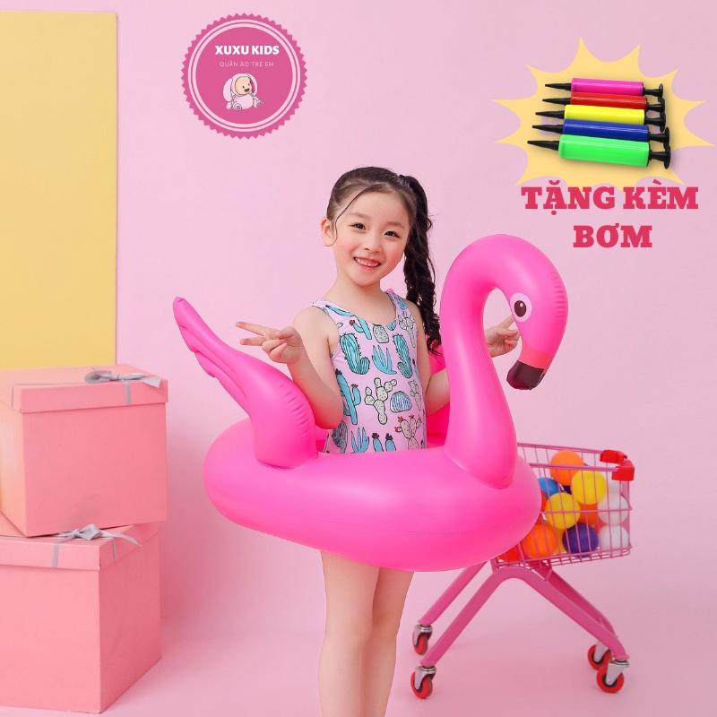 Phao bơi cho bé, phao bơi chống lật hồng hạc an toàn cho trẻ em Xu Xu Kids