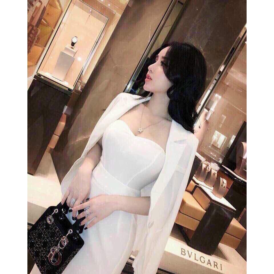 Đầm body cúp ngực kèm áo vest sexy sang chảnh