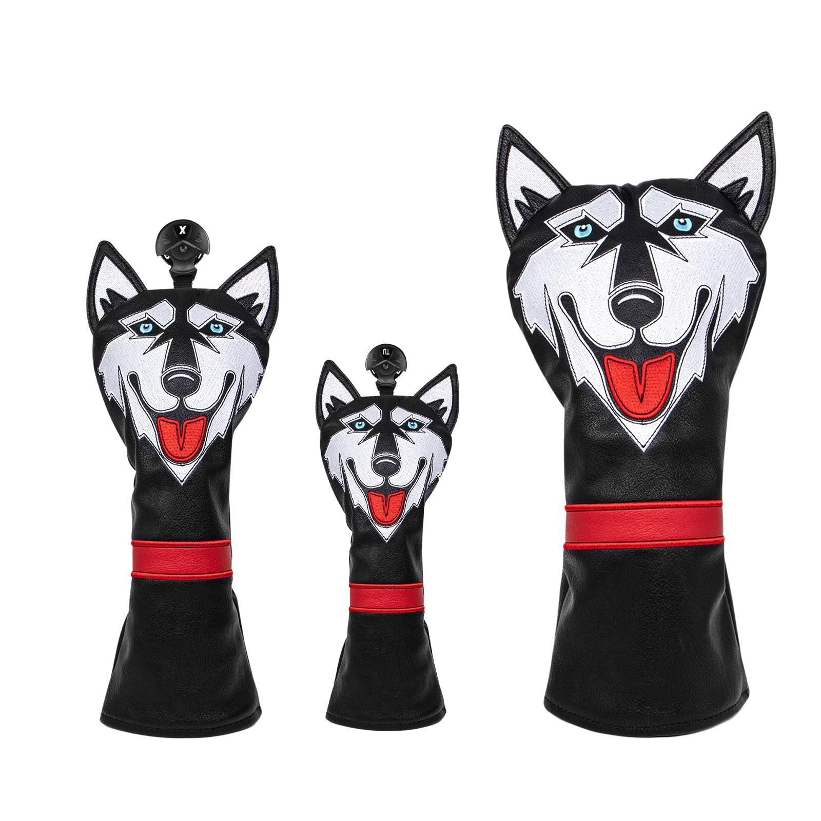 3Pcs PU Leather Golf Club Head Covers Wood Headcover Men Women Protector
