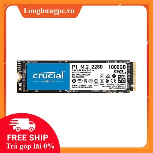 Ổ cứng SSD Crucial P1 1TB NVMe M.2 2280 PCIe Gen 3x4 (Đọc 2000MB/s - Ghi 1700MB/s)