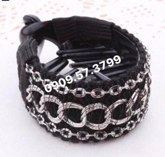 Kẹp tóc tròn viền hoa văn