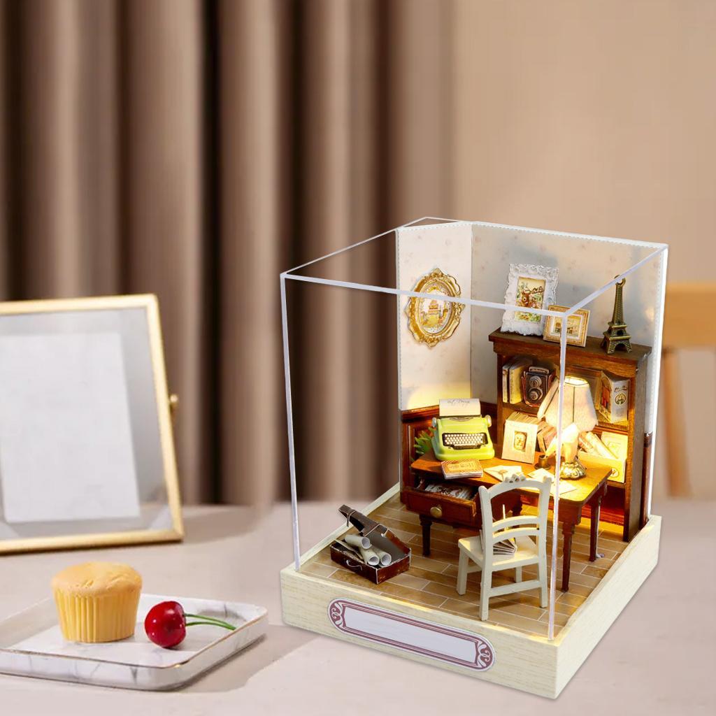 2pcs Creative Miniature Dollhouse Furniture Kits Cottage Dream House