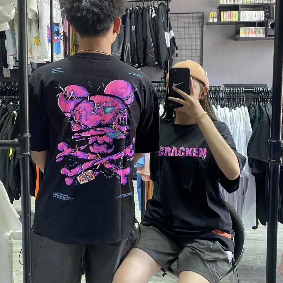 Áo thun tay lỡ unisex Cracken đầy đủ tem cổ tag tay Hany shop