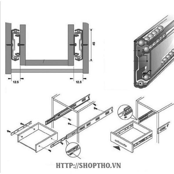 Ray bi 3 tầng độ dài 20cm - màu đen