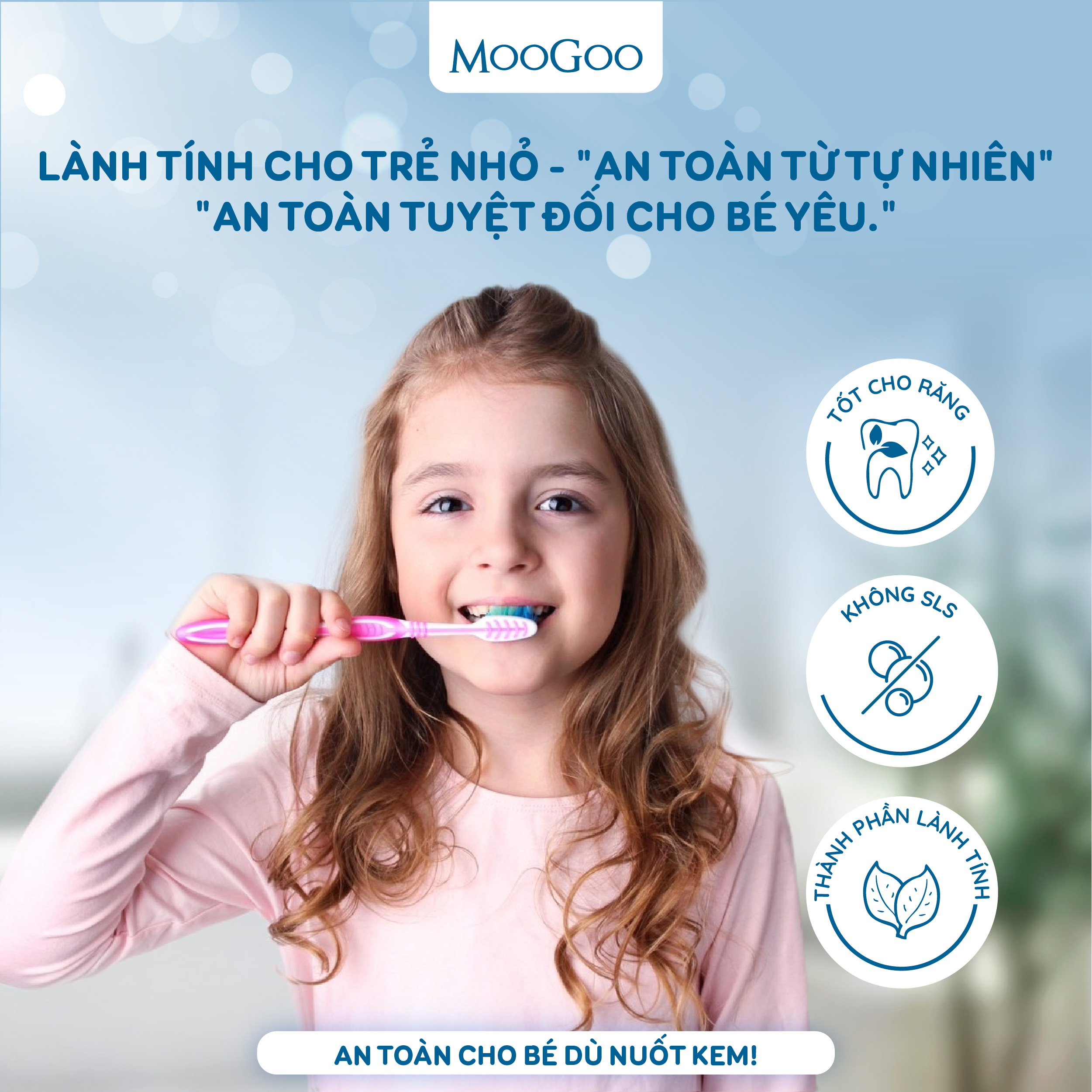 Kem đánh răng cho bé MooGoo thuần chay hương bạc hà100g