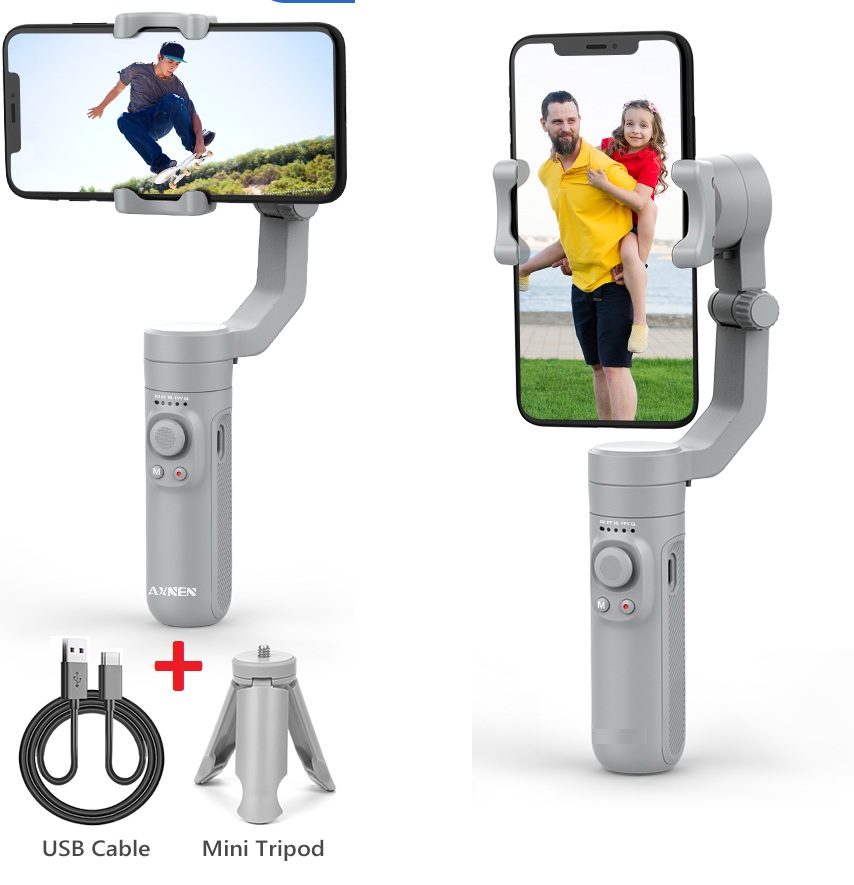 gậy chụp ảnh gimbal chống rung điện thoại 3 trục selfie tự sướng quay Video chuyển động cho Livestreamer vloger - AXEXEN