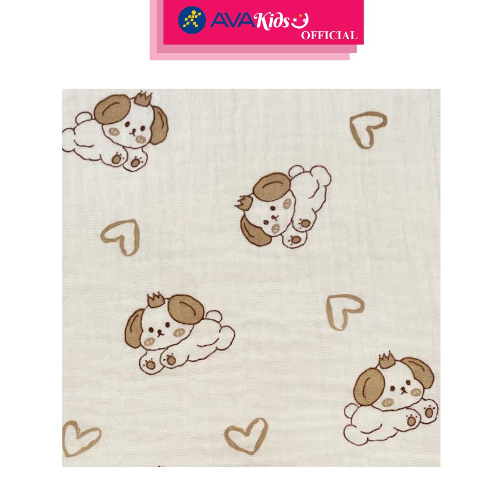 Set 5 cái khăn sữa cotton Bessla 2 lớp 27x27 cm - Cún trái tim - Hàng Chính Hãng