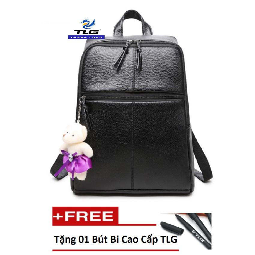 Ba Lô Nữ Da Đồ Da Thành Long TLG 205980 (Đen) Tặng 01 Bút Bi Cao Cấp TLG