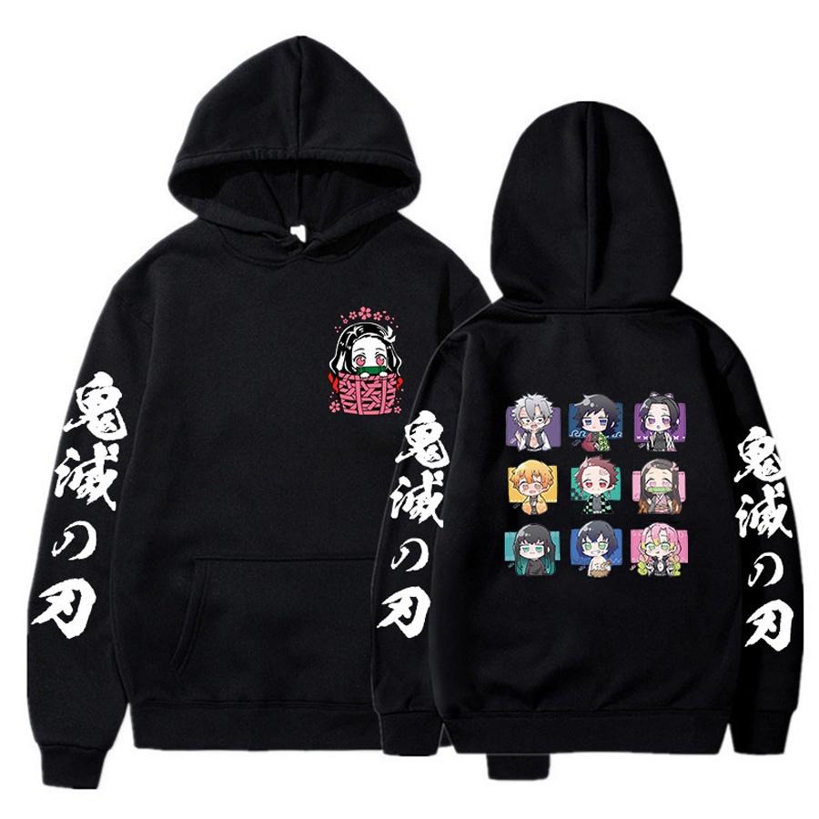 Áo hoodie nam nữ vải nỉ dầy dặn Kimetsu no yaiba chibi Anam Store