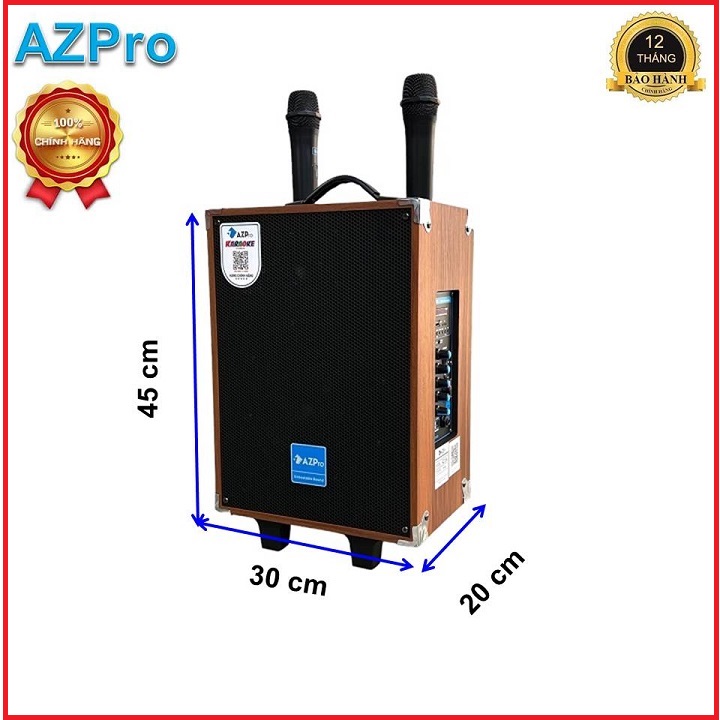 Loa kéo  AZPRO,AZ8-A,Bass 20,thùng gỗ cao cấp,tặng 2 mic không dâyHàng chính hãng